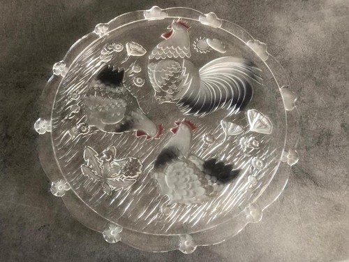 Grand plat vintage verre - grand,