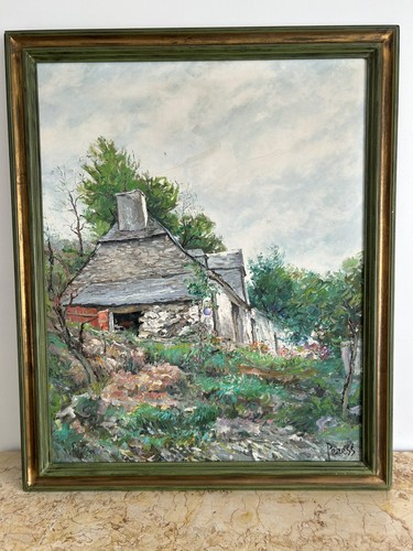 Huile sur toile pierre - huile, de