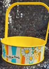 1950's vintage little miss pixie tin yellow handheld basket RARE