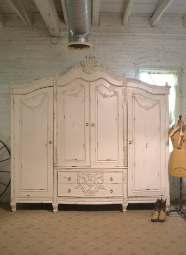 French armoire painted cottage - armoire,