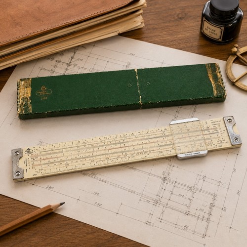 Ancienne règle calcul - à,