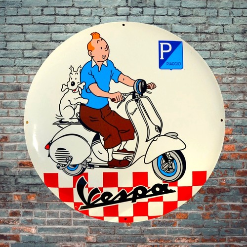 Plaque émaillée tintin - émaillée,