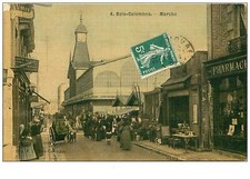 92.BOIS-COLOMBES.n°365.MARCHE.PHARMACIE.CP TOILEE.RARE