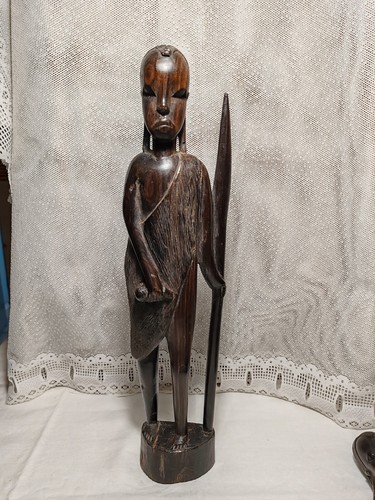 Statuette africaine guerrier - statuette,