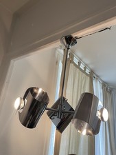 Ancien Lustre Suspension Style Space Age Années 70  Avec 3 Points Lumineux.