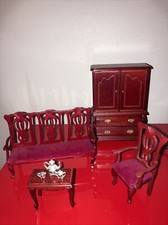 Ensemble Salon En Bois  Pour Maison De Poupées