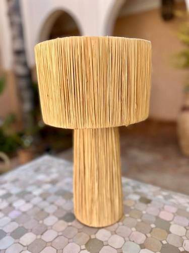 Lampe raphia artisanal - lampe,