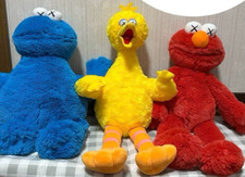 KAWS Sesame Street Plush UNIQLO Limited Elmo Cookie Monster Big Bird Set w/tag