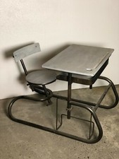 Bureau d'écolier Vintage Américain entièrement réglable ( bois et fer )