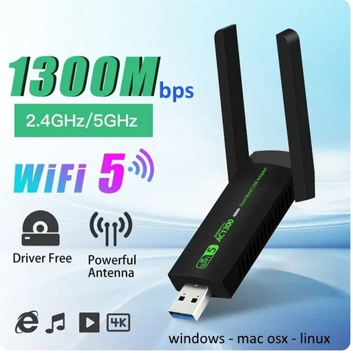 Clé wifi 1300mbps usb - wifi,