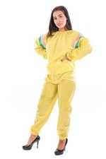 Ensemble De Sauna En PVC 2 Pièces Avec Capuche Jaune Brillant