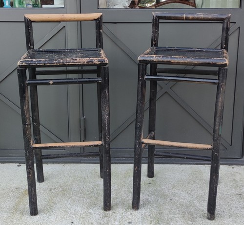 Paire tabourets vintage - paire, en