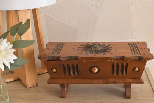 Boîte bijoux vintage bois - bijoux,