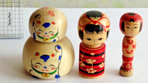Lot pièces kokeshi - pièces, rare