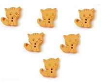 LOT 6 BOUTONS BOIS : chat