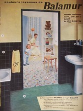1959 BALATUM BALAMUR JOYFUL COLORS PRESS AD WALL COVERING