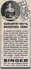 PUBLICITE SINGER MACHINE A