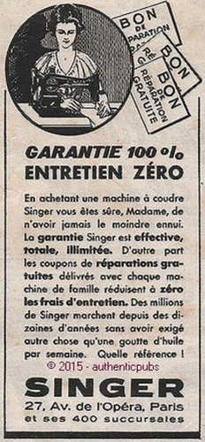 Publicite singer machine - singer,
