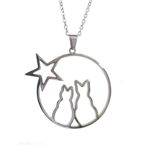 Pendentif chat étoile - , lune