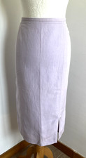 Cyrillus Linen Blend Linen Straight Cut Liner Skirt T40 Long Pencil 187!