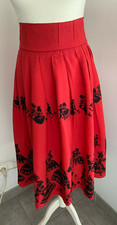 Stunning Retro Red Fabric Print Skirt, Finish Sewing