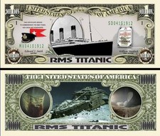 TITANIC - BILLET de collection 1 MILLION DOLLAR US ! RMS Paquebot Naufrage Epave