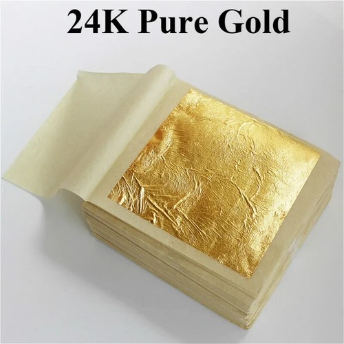 20x 8x8cm feuille or - 8x8cm, d’or