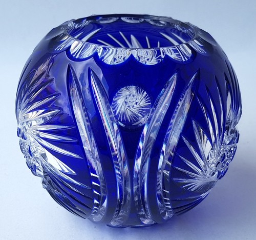 Vase verre surcoupe bleu - vase, en