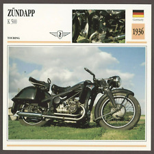 Zundapp  1936  K 500  Edito Service Atlas Motorcycle Card