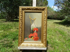 Oil on canvas antique still