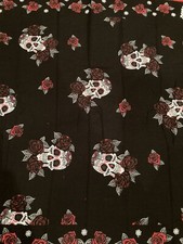 Rockabilly Black Red Skull N Roses Stars Chemo Wrap Doo Rag Dog Bandana Mask
