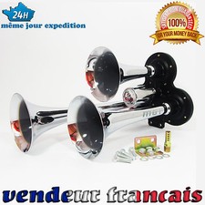 Trompe Air Corne Horn Klaxon 135db 12V / 24V  Chrome Camion Train de France
