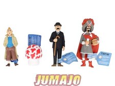 FIG129 Lot 4 Figurines PVC Tintin, Tim, Kuifje MOULINSART 9.5cm : Tintin + Champ