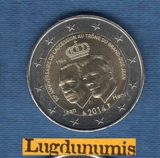 2 euro Commémo Luxembourg 2014 Accession au Trone Grand Duc Jean Luxembourg