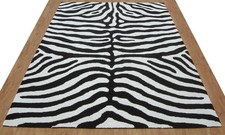 Tapis tapis zèbre noir blanc