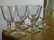 DAUM FRANCE CRYSTAL 6 ANTIQUE APERITIF GLASSES MODEL ORVAL ht 9.5 cm
