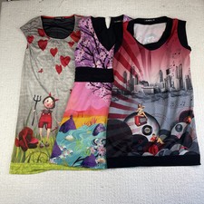 LOT OF 3 Y2K Anatopik Dress Women Size 38 Colorful Funky Retro Dresses Unique