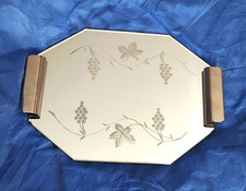 ANCIEN PLATEAU MIROIR DE SERVICE DE FORME OCTOGONALE - EPOQUE ANNÉES 50