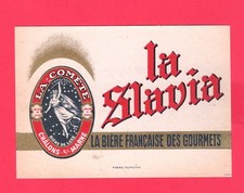 étiquette de bière neuve SLAVIA LA COMETE Chalons sur Marne