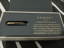 Rare Stylo Parker Sonnet Premier Noir GT Attributs P. Or 18 Carats Roller Pen