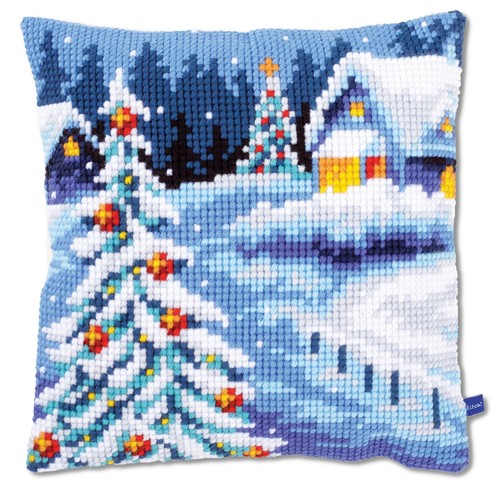 Cross stitch cushion kit house - stitch,