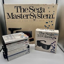 Sega Master System Bundle CIB with 7 Games Sega 3-D Glasses Manuals TESTED