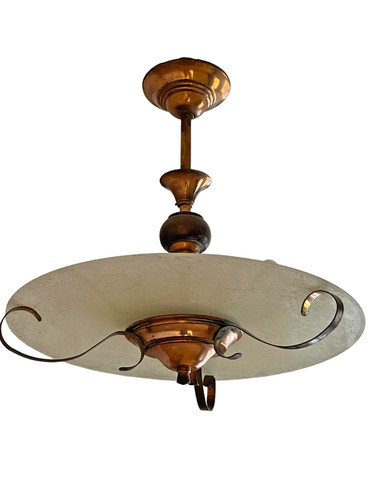 Ancien lustre cuivre annee - lustre,