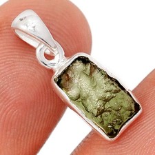 Natural Genuine Czech Moldavite 925 Sterling Silver Pendants Jewelry CP74906