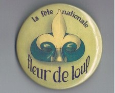 Fleur de Loup Mask National Festival 2.25" Pinback Button Advertising Canada Lis