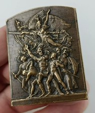 Plaquette medaille ancienne d’après Rude guerrière Antique bronze plaque battle