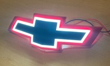 White LED Light Front Grille Red Black Emblem Bowtie Fits Chevy Camaro 2014-2023
