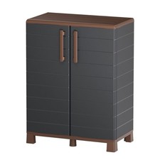 Armoire de rangement basse Anthracite 68 x 37 x 90cm 2 portes