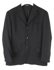 Blazer Homme ERMENEGILDO ZEGNA (EU) 54 En Laine Doublé Simple Boutonné Noir