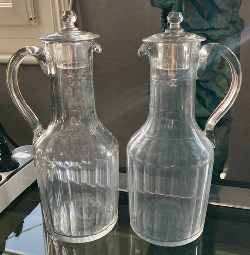 Ancienne paire carafes - carafes, huiler